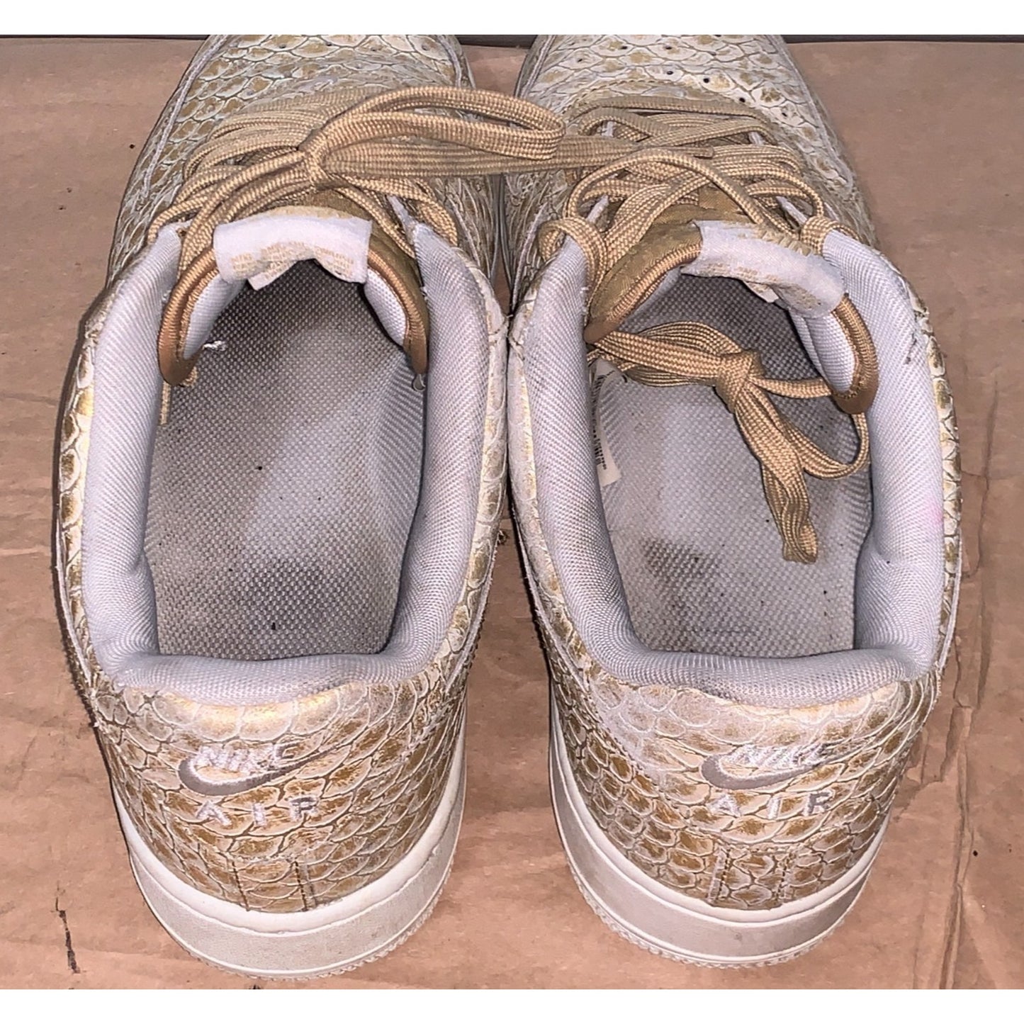 2016 Nike Air Force 1 Low 07 LV8 Rare Gold Snakeskin Men’s Size 12 718152-701