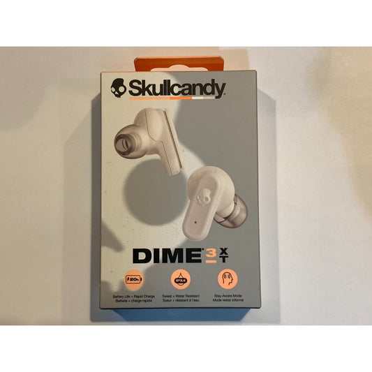 Skullcandy Dime 3 XT True Wireless In-Ear Earbuds- Bone Orange Glow-(CR) New!