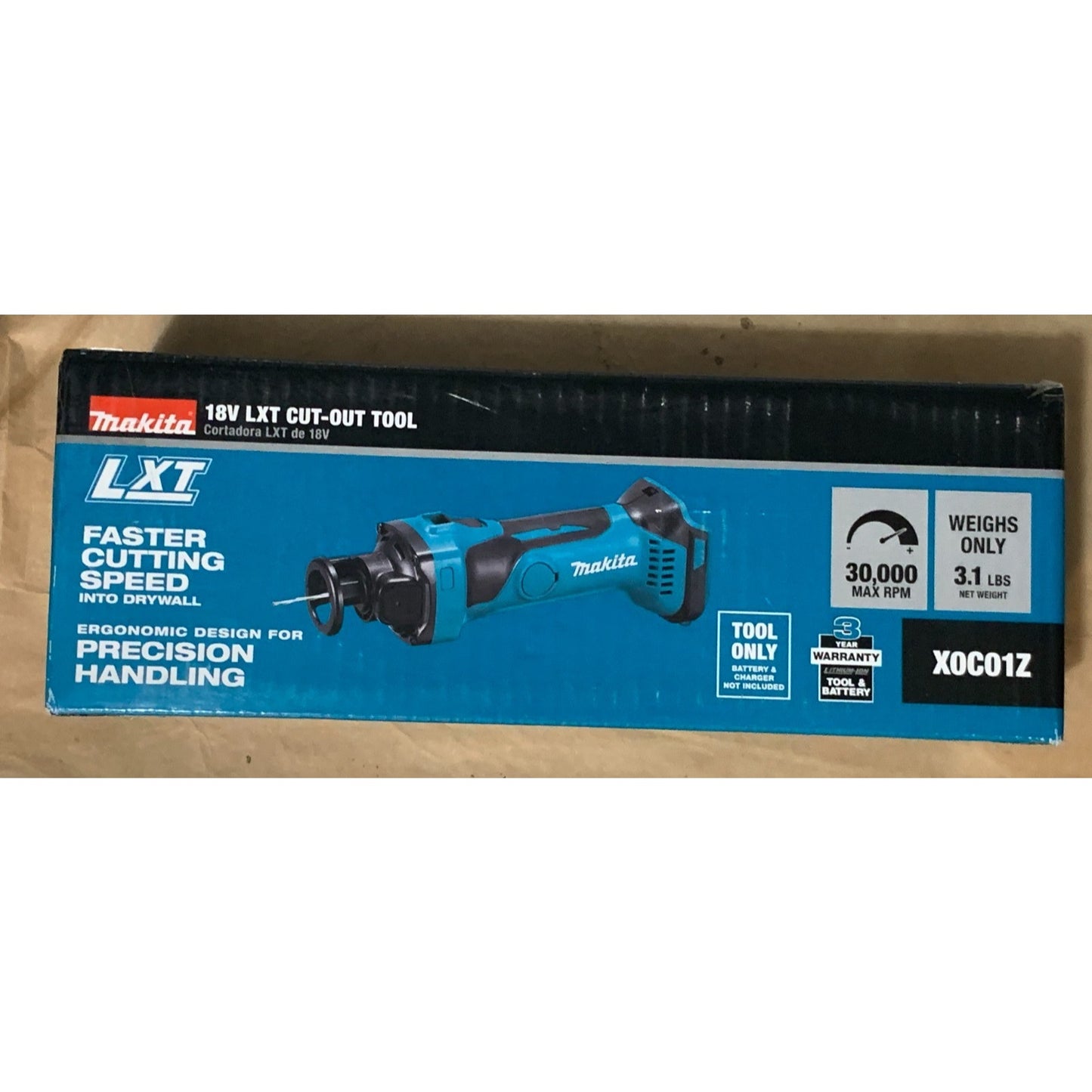Makita XOC01Z 18V LXT Cordless Cut-Out Tool 30,000 RPM Drywall Router Tool Only