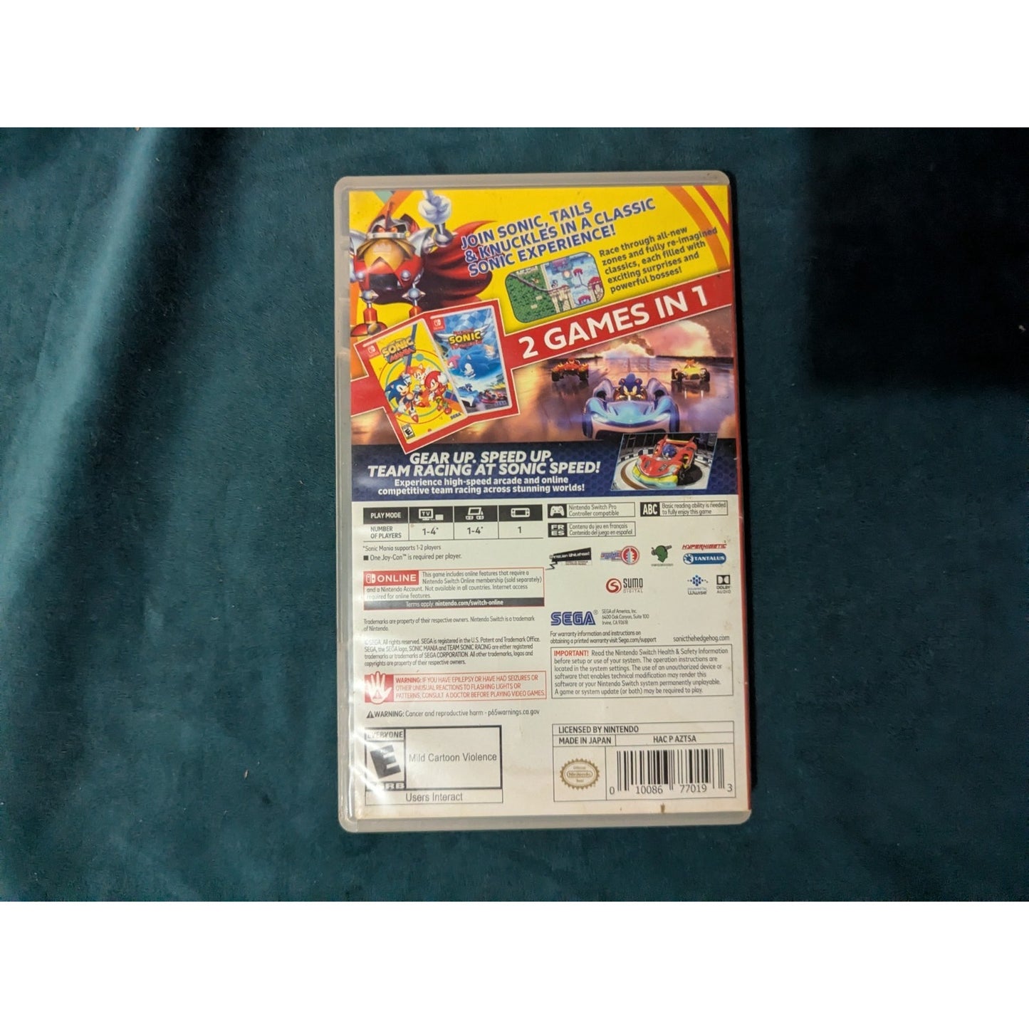 Sonic Mania & Team Sonic Racing - Nintendo Switch Game