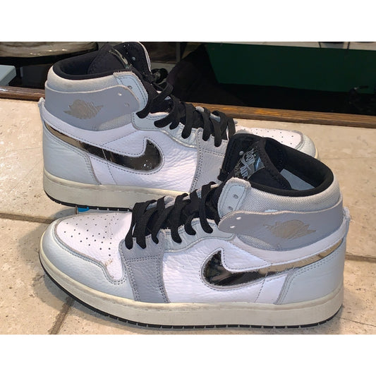 Air Jordan 1 Zoom CMFT 2 Metallic Silver Sneakers Size 10 FJ4652-100(NO SOLES)