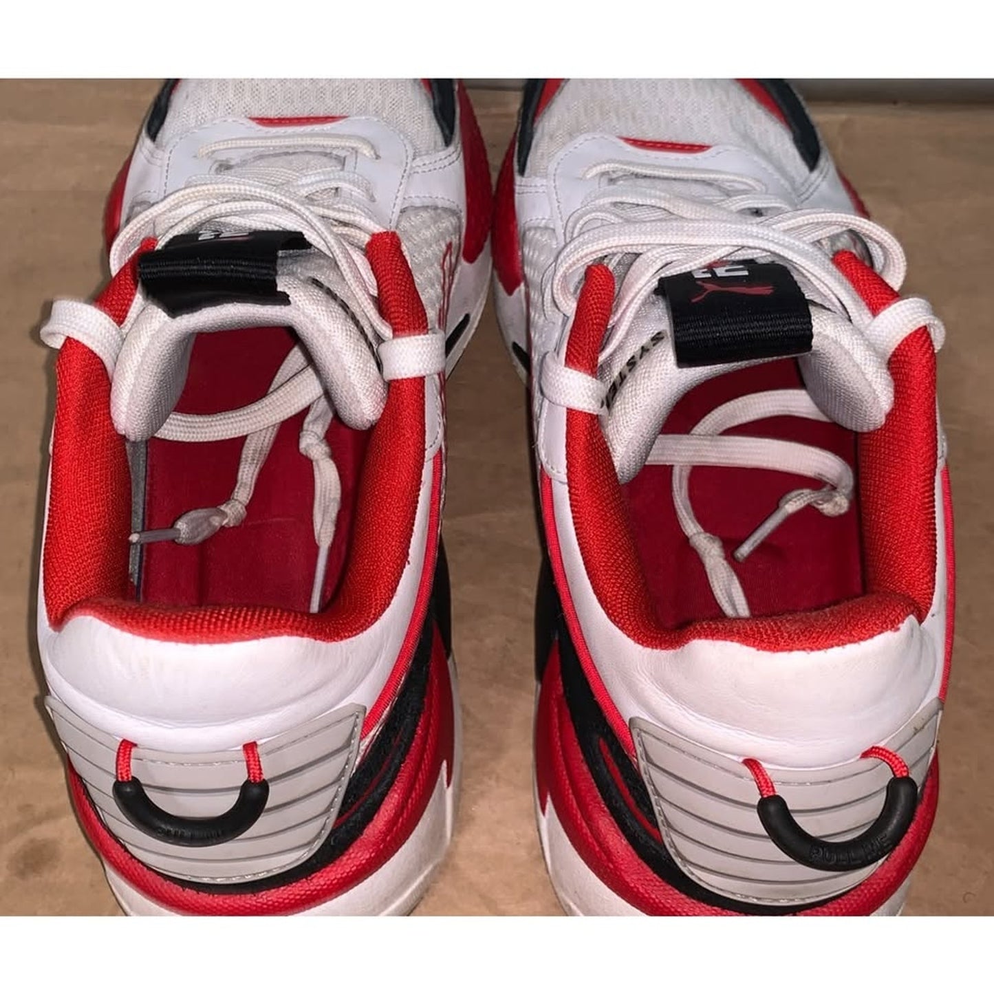 Mens Puma RS-X Cyber White/High Risk Red/Black Running Shoes 374331 01 Size 10