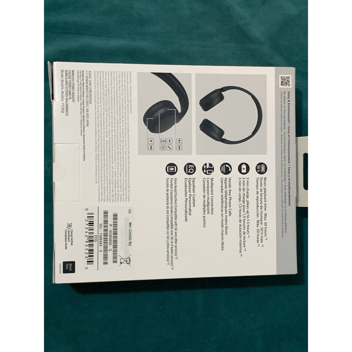 Sony WH-CH520 Wireless Over-Ear Bluetooth Headphones - Black