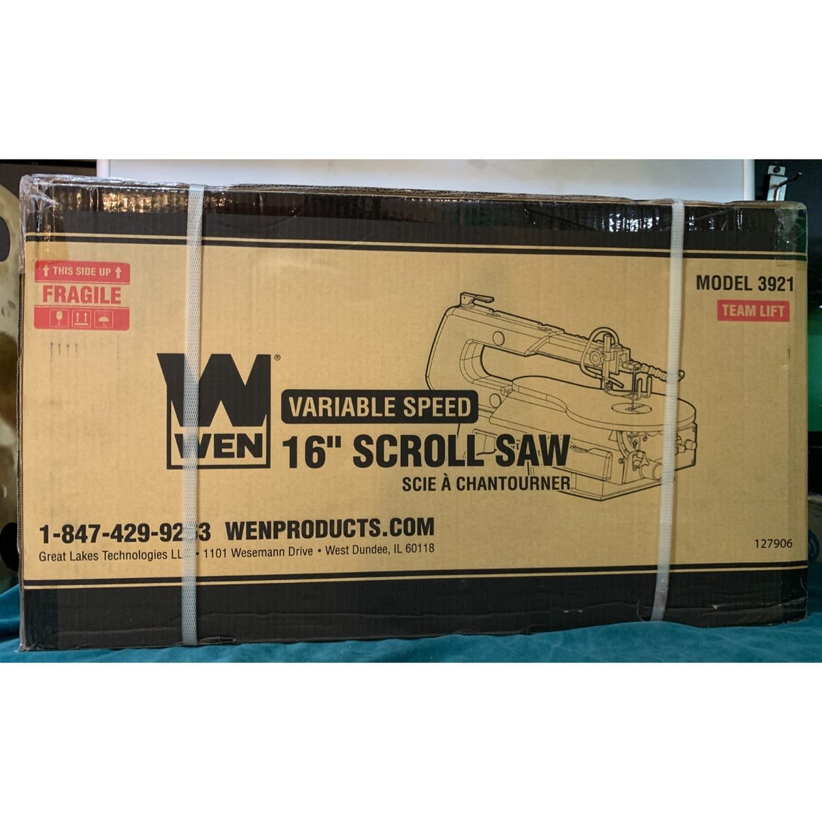 WEN 1.2 Amp 16 in. 2-Direction Variable Speed Scroll Saw