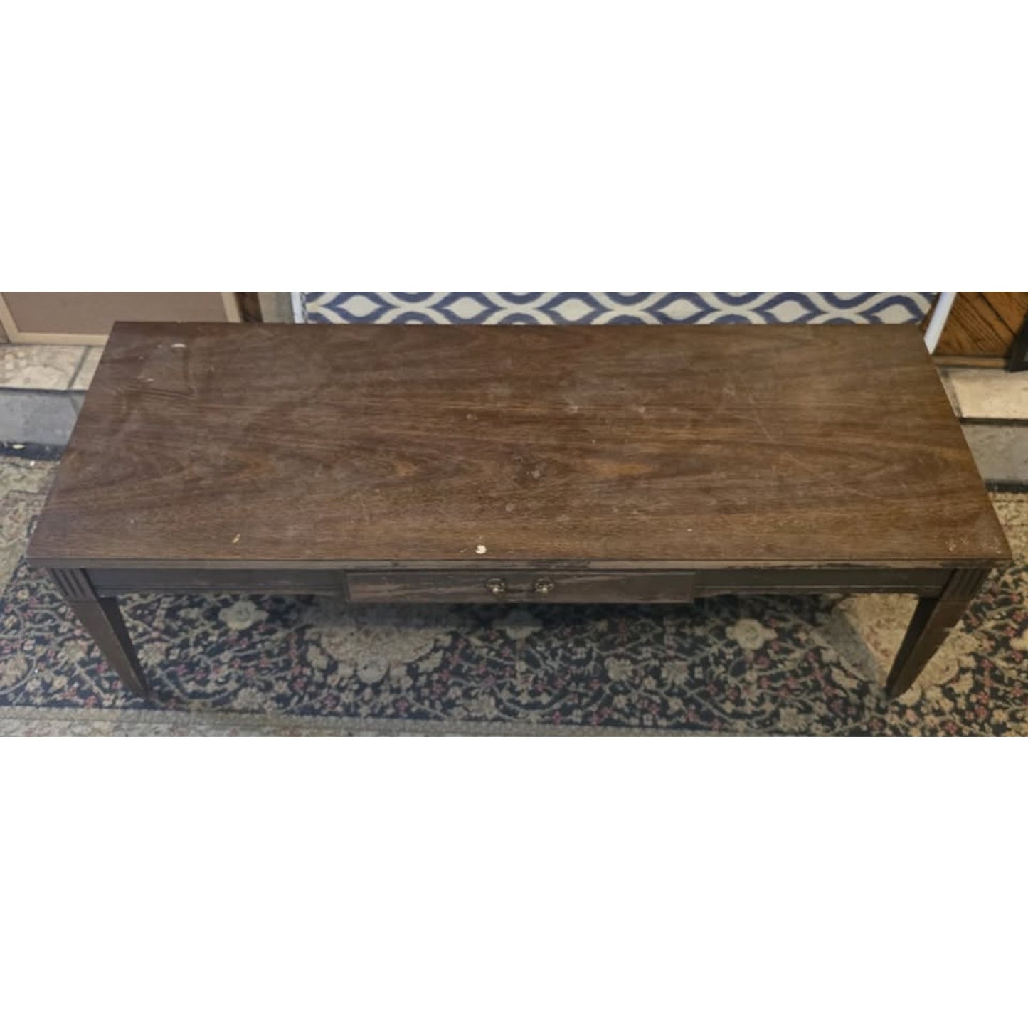 Wooden Table With Drawer 48L x 17W x 16H