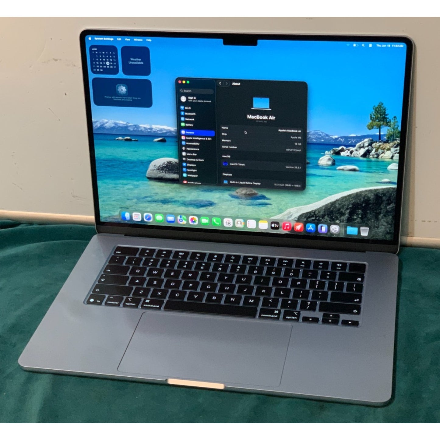 2026 Apple MacBook Air 15" M5 8C GPU 4.6GHz 16GB RAM 512GB SSD A3448