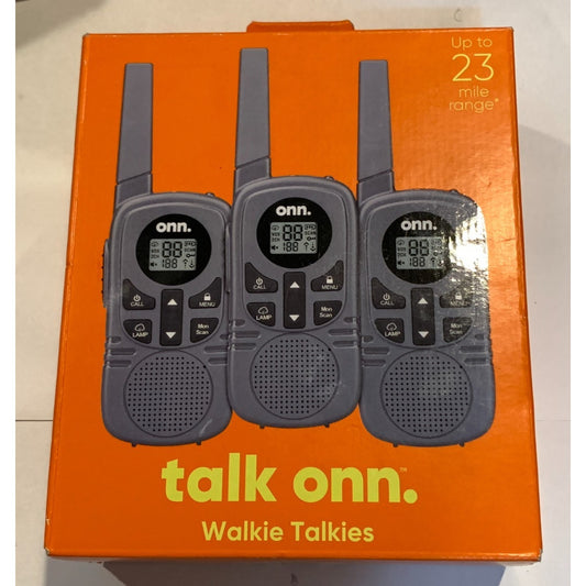 ONN. TALK ONN. 23 MILE WALKIE TALKIE 3 PACK