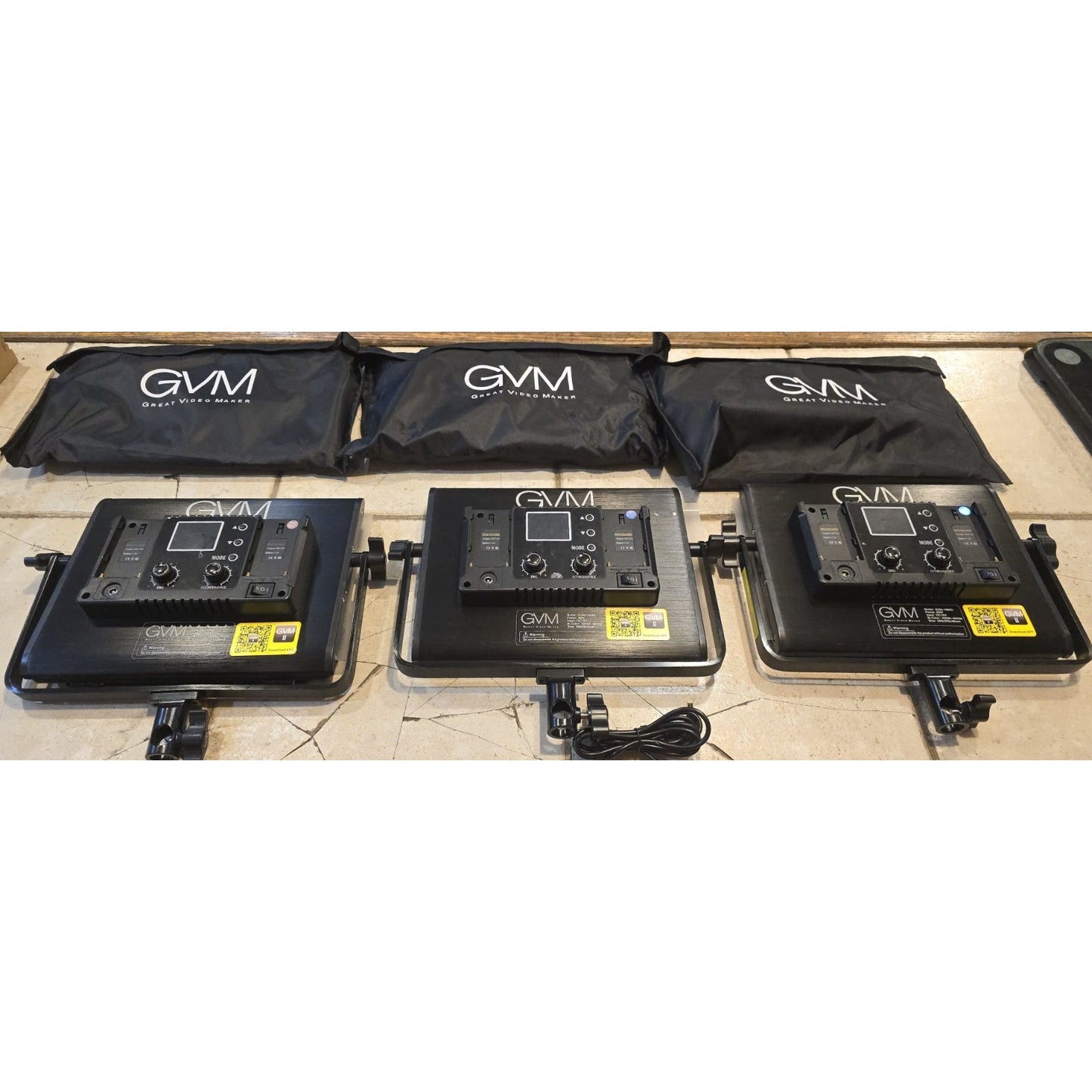 Set of 3 GVM 800D-RGB Studio Light Panels w/ Bag