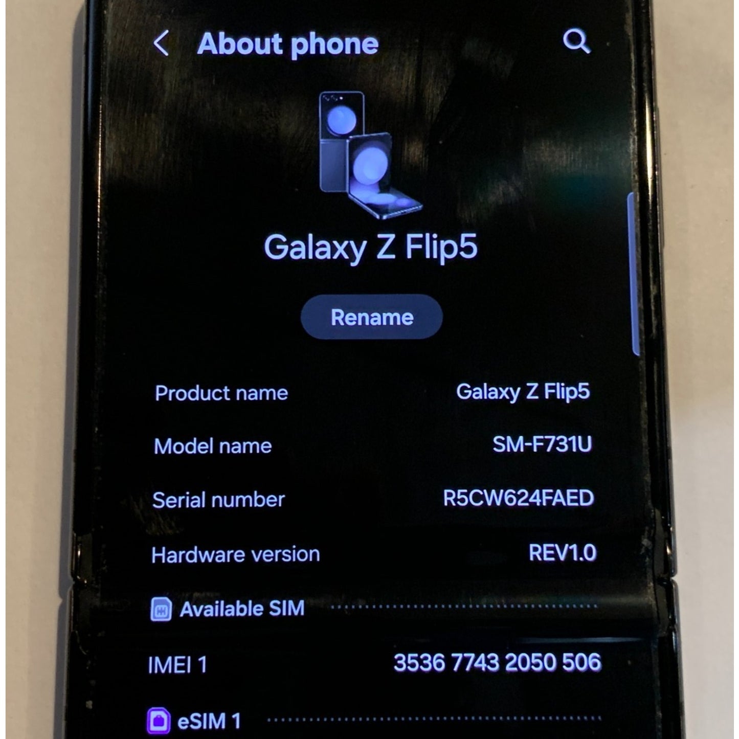 Samsung Galaxy Z Flip5 SM-F731U 512GB Graphite Verizon