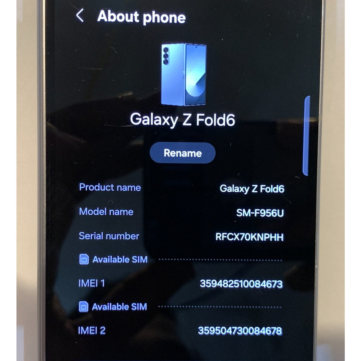 Samsung Galaxy Z Fold6 5G - SM-F956U1 - 256GB - Grey (T-Mobile)