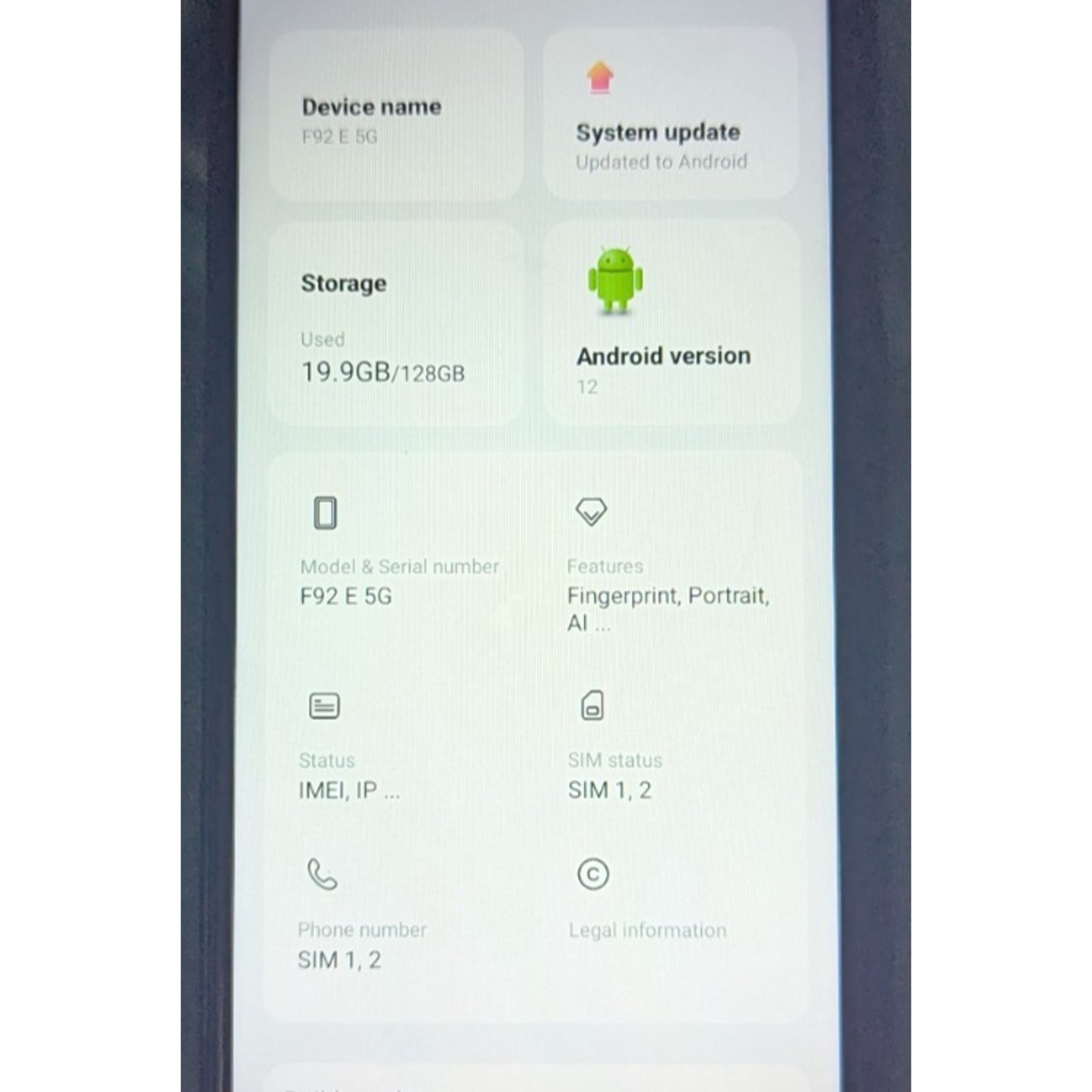 Verizon BLU F92e 5G 128GB Black Smartphone