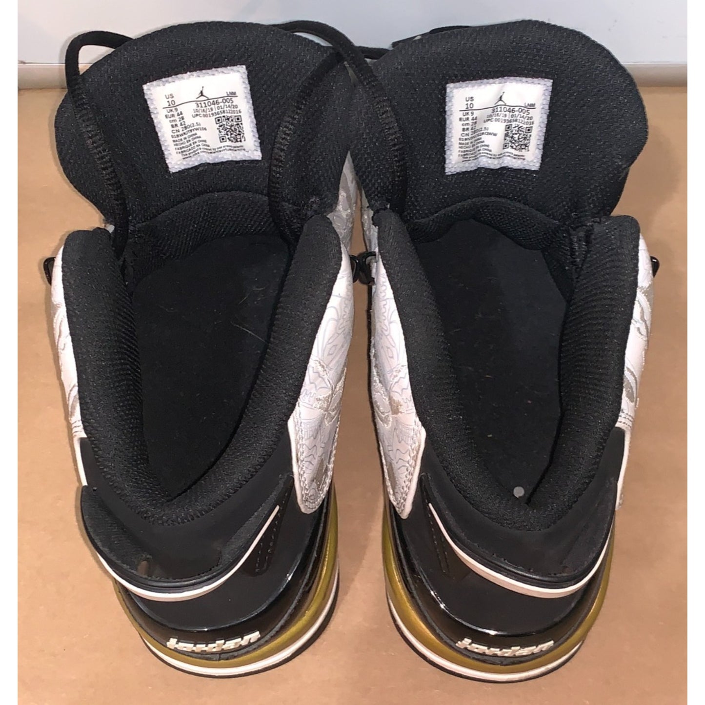 Nike Air Jordan Dub Zero Men Size 10 311046-005 Metallic Gold Basketball Shoes