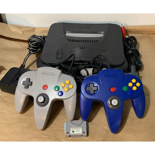 Nintendo 64 N64 Console with 2 Controller + Cords *Tested and Working