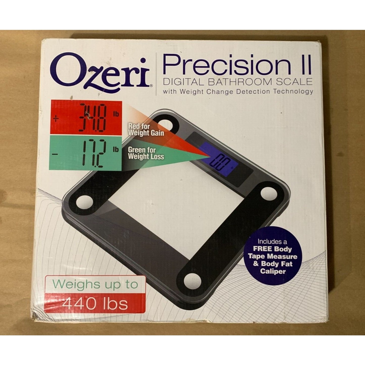 Ozeri 440lbs Digital Bathroom Scale Precision II Black