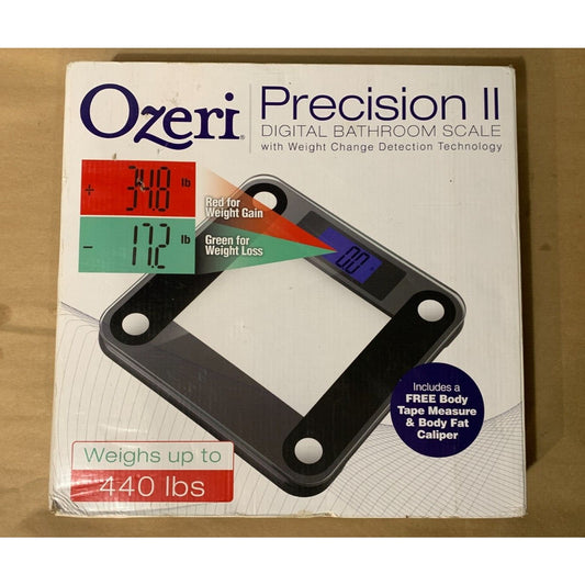 Ozeri 440lbs Digital Bathroom Scale Precision II Black