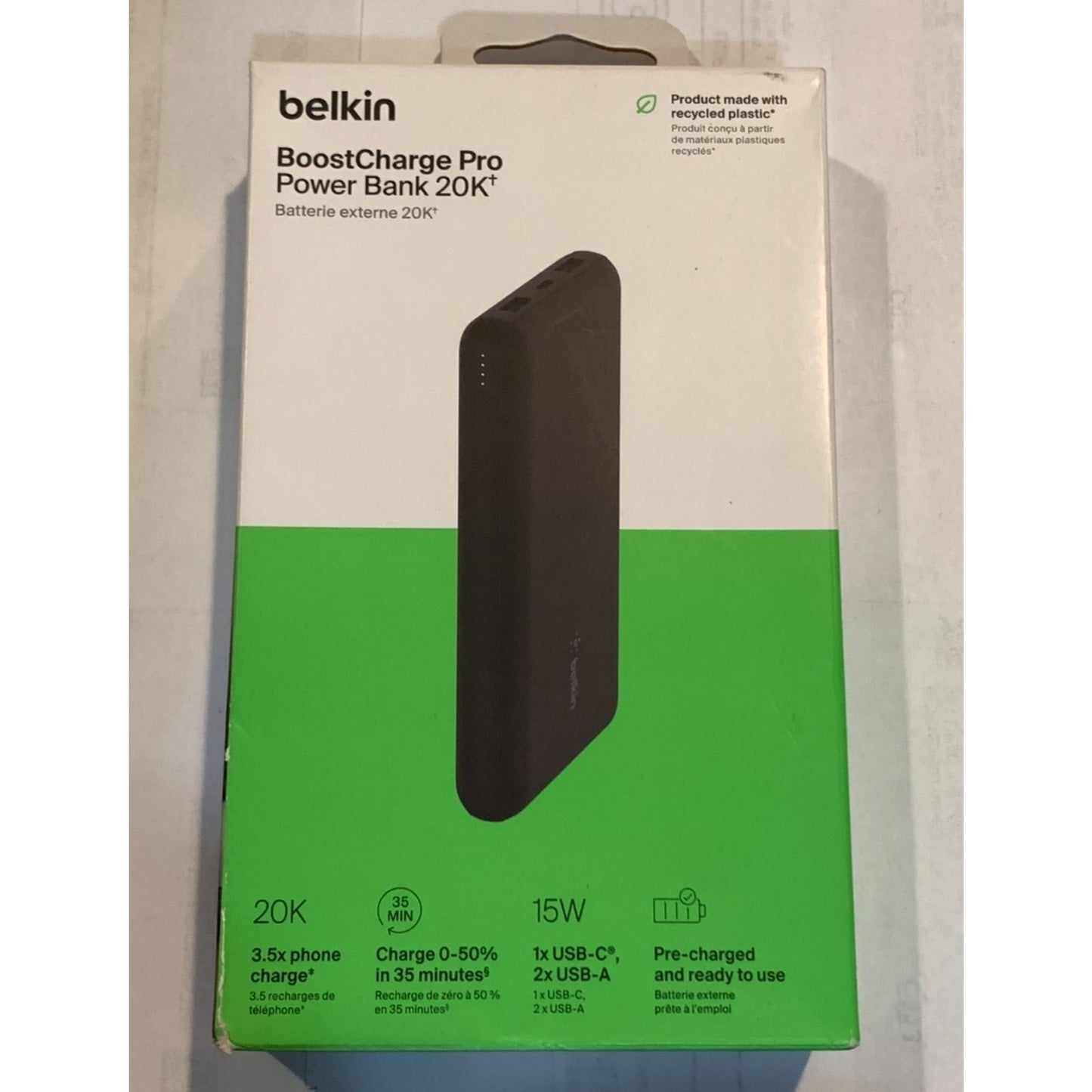 Belkin Boost Charge Black POWER BANK 20k - 20W PD, 2 USB, 1 USB-C Ports