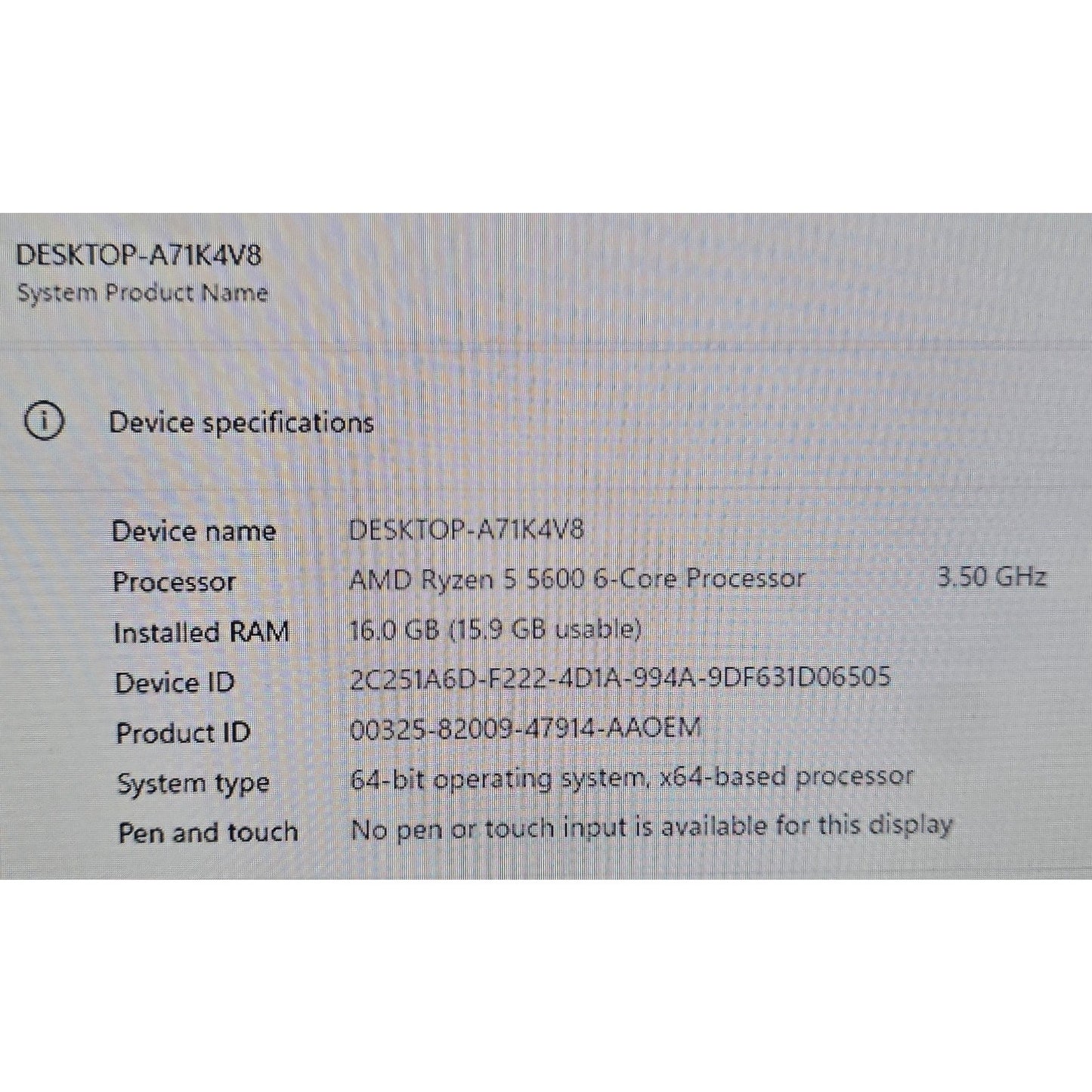 Custom Gaming Desktop / Ryzen 5 5600 / RX6500XT / 256SSD x2 / 16Ram /