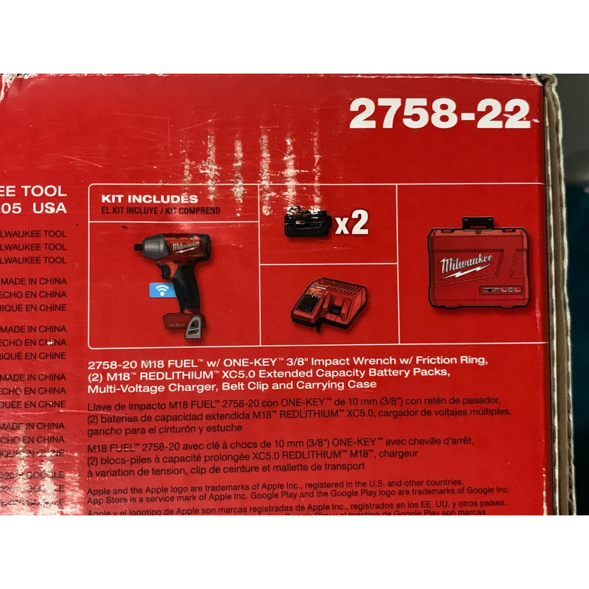 Milwaukee 2759-22 M18 Fuel 18V Impact Wrench with Pin Detent Kit - Red