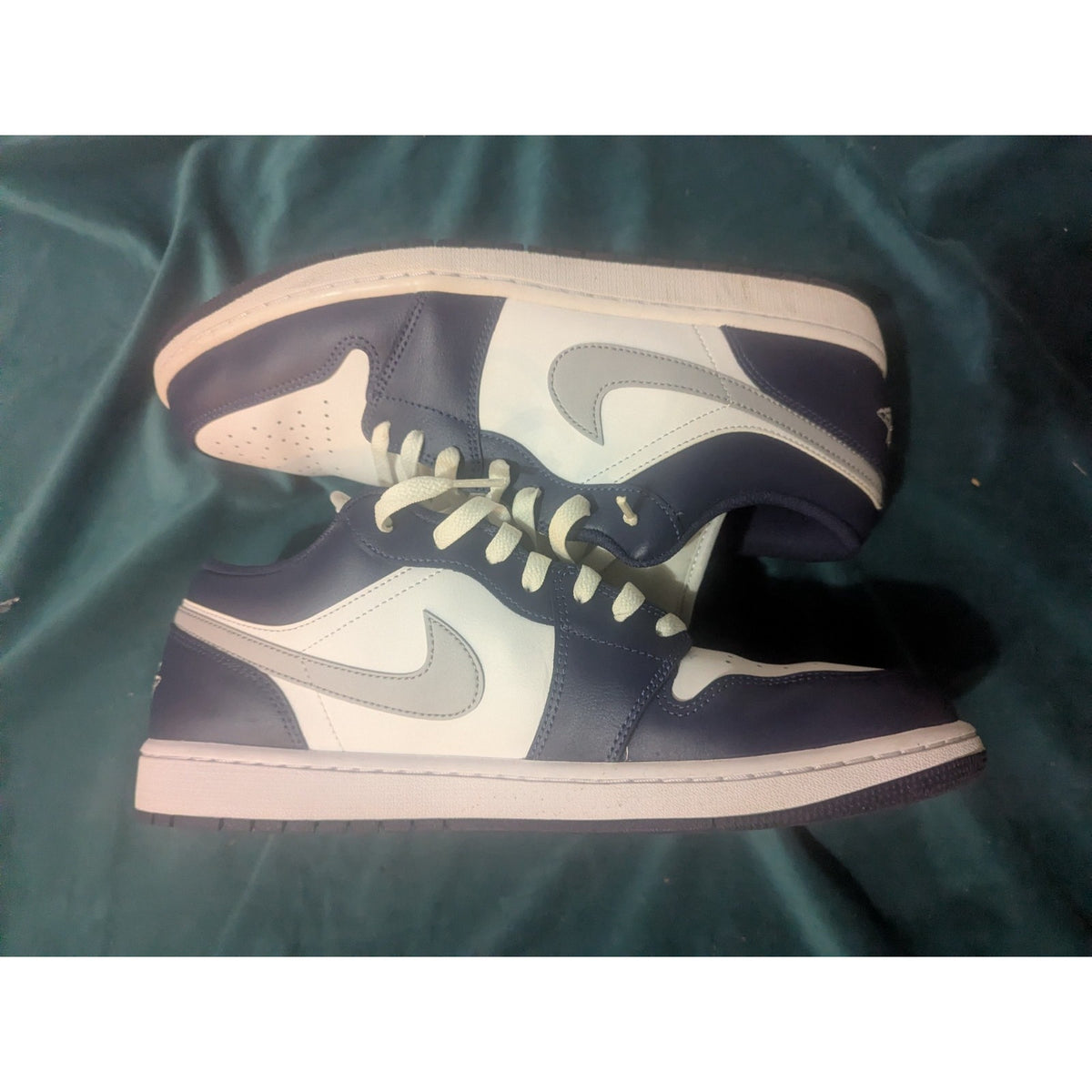 Jordan 1 Low Wolf Grey Midnight Navy 553558-141 13 Mens