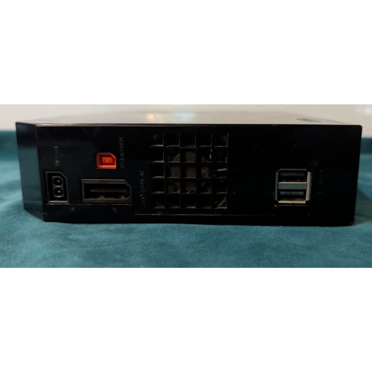 Nintendo Wii Black Video Game Console with Wires and Controller.