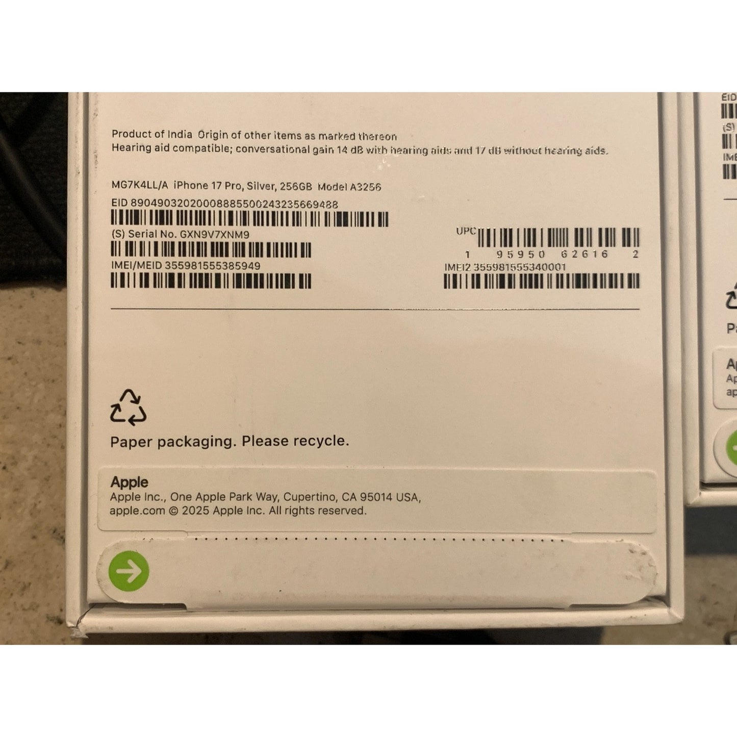 Apple iPhone 17 Pro 256 GB Silver Unlocked