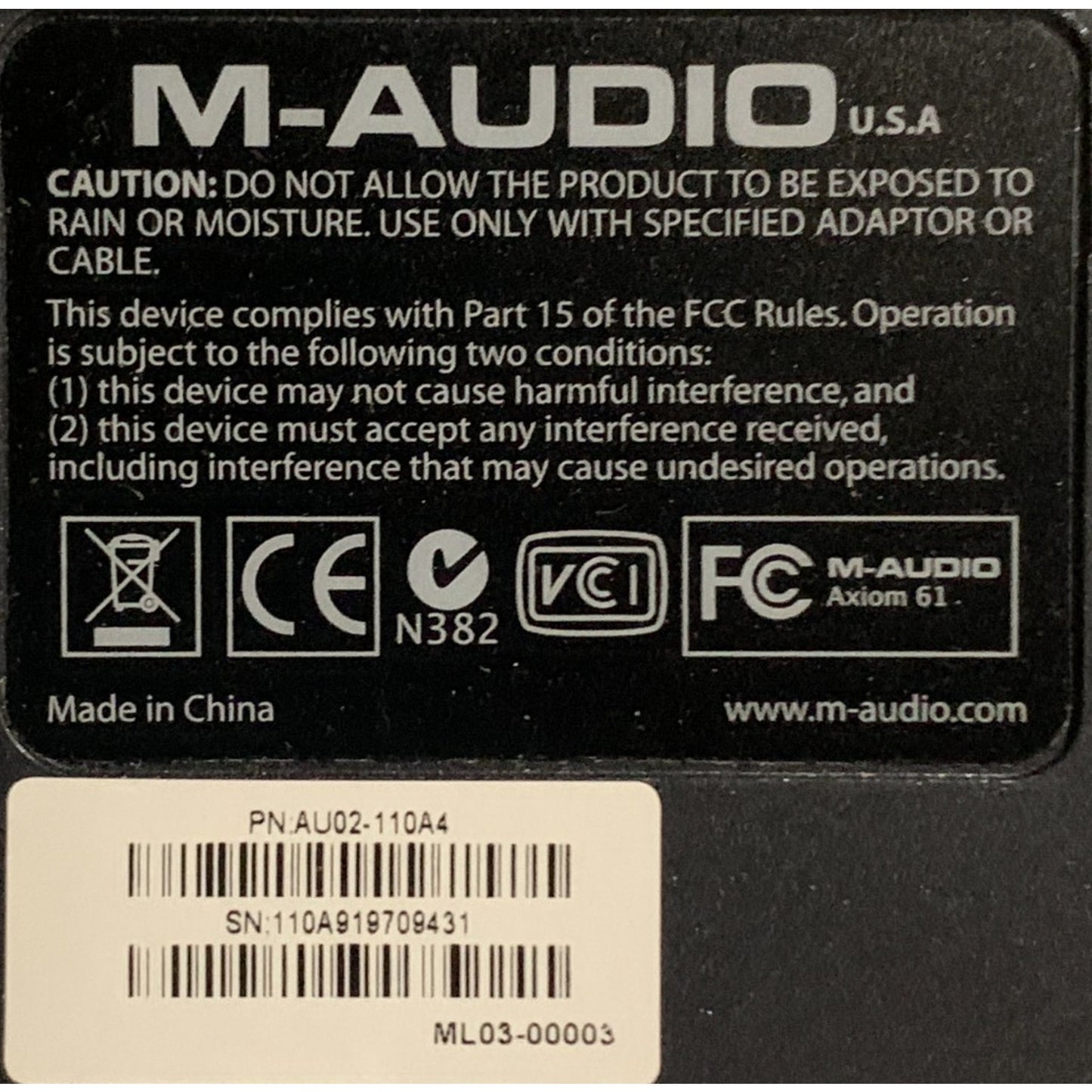 M-Audio Axiom 61 61-Key USB MIDI Keyboard Controller