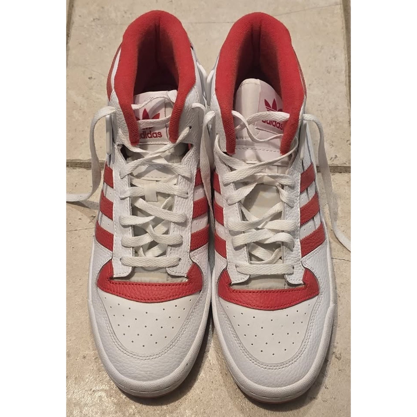 Adidas White w/ Red Stripes High Top / 11M / EVH 791004 /