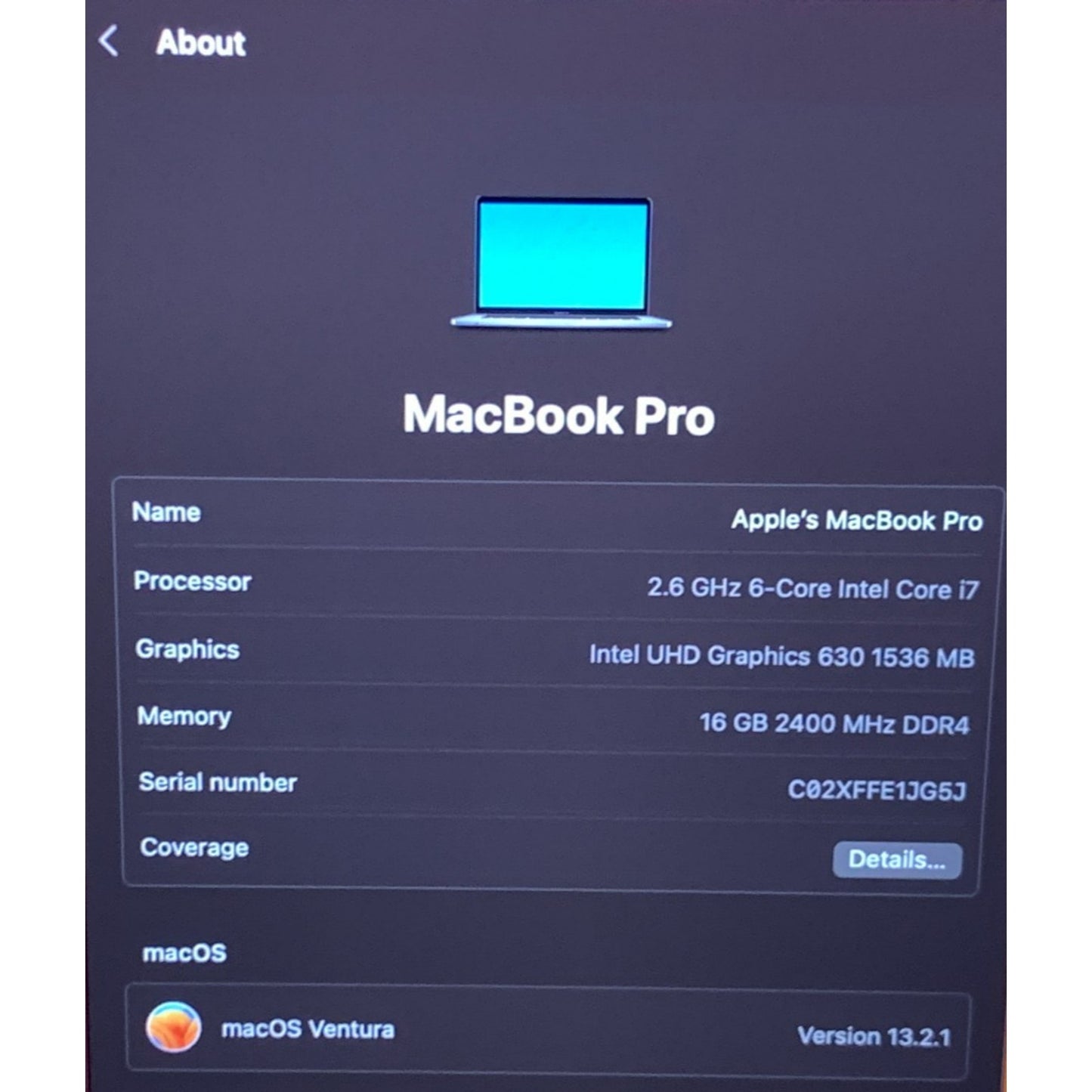 2018 Apple MacBook Pro 15" i7 2.8GHz 16GB RAM 512GB SSD Silver A1990