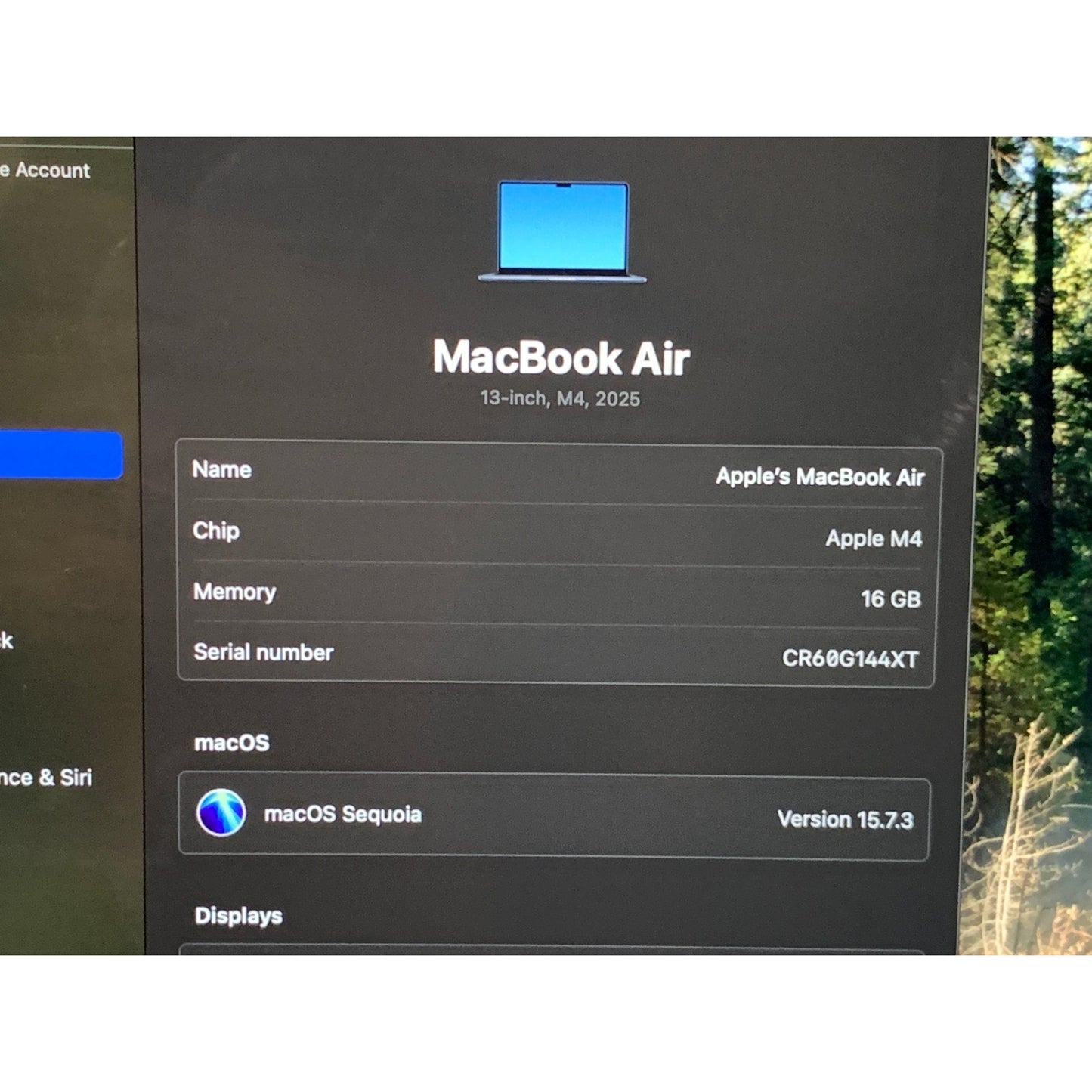 Apple MacBook Air 13" 2025 - M4 16GB RAM 256GB SSD - Space grey A3240