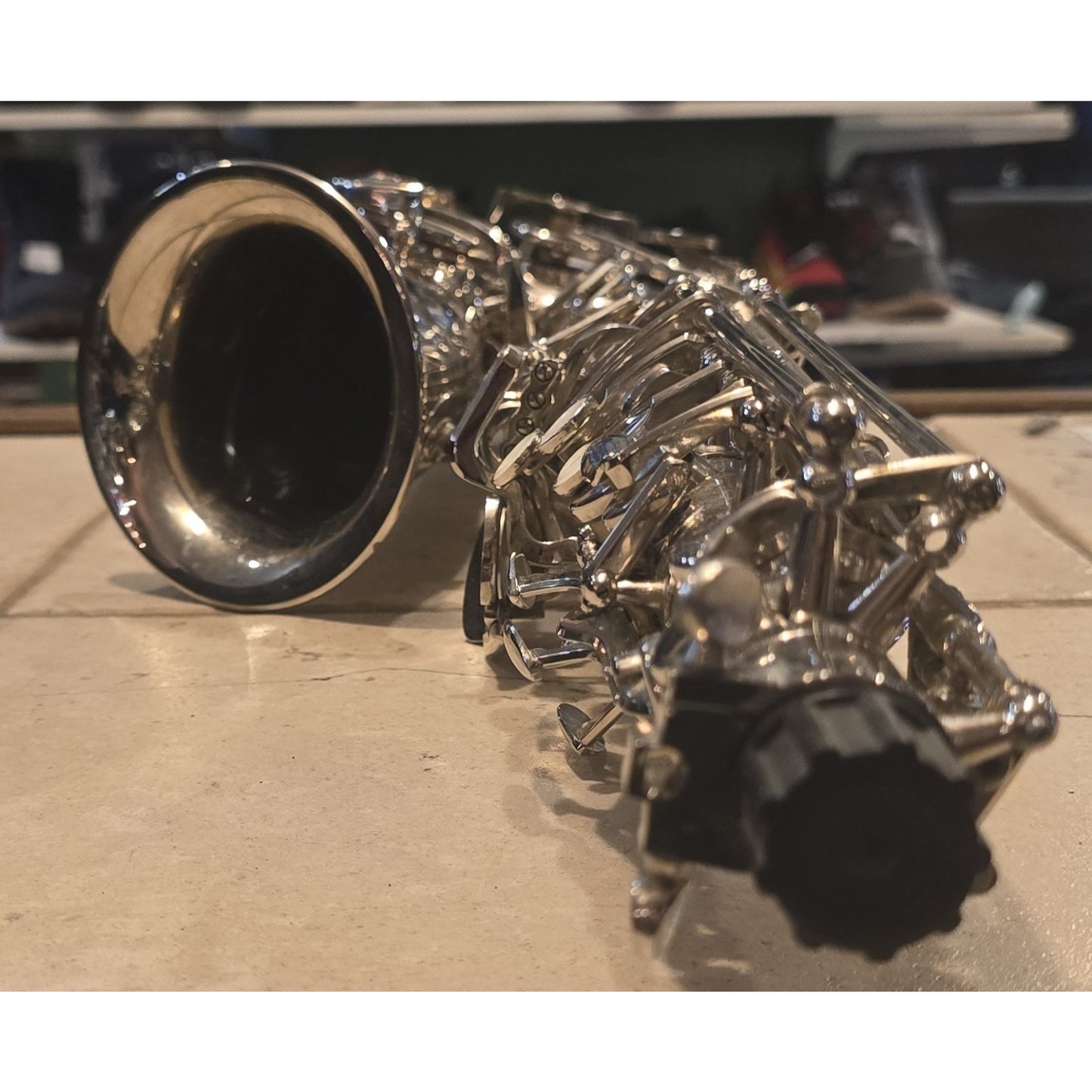 SC-9937 Curved Neck Soprano Saxophone B Flat Silver Plated Sax With Mouthpiece