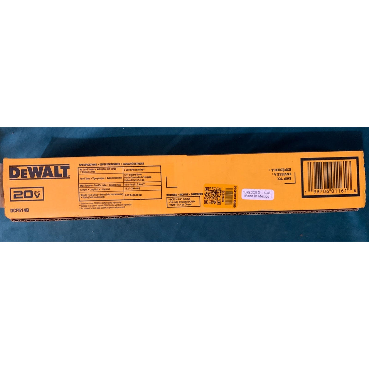 Dewalt Atomic 20V Brushless 1/4 Ratchet DCF514B