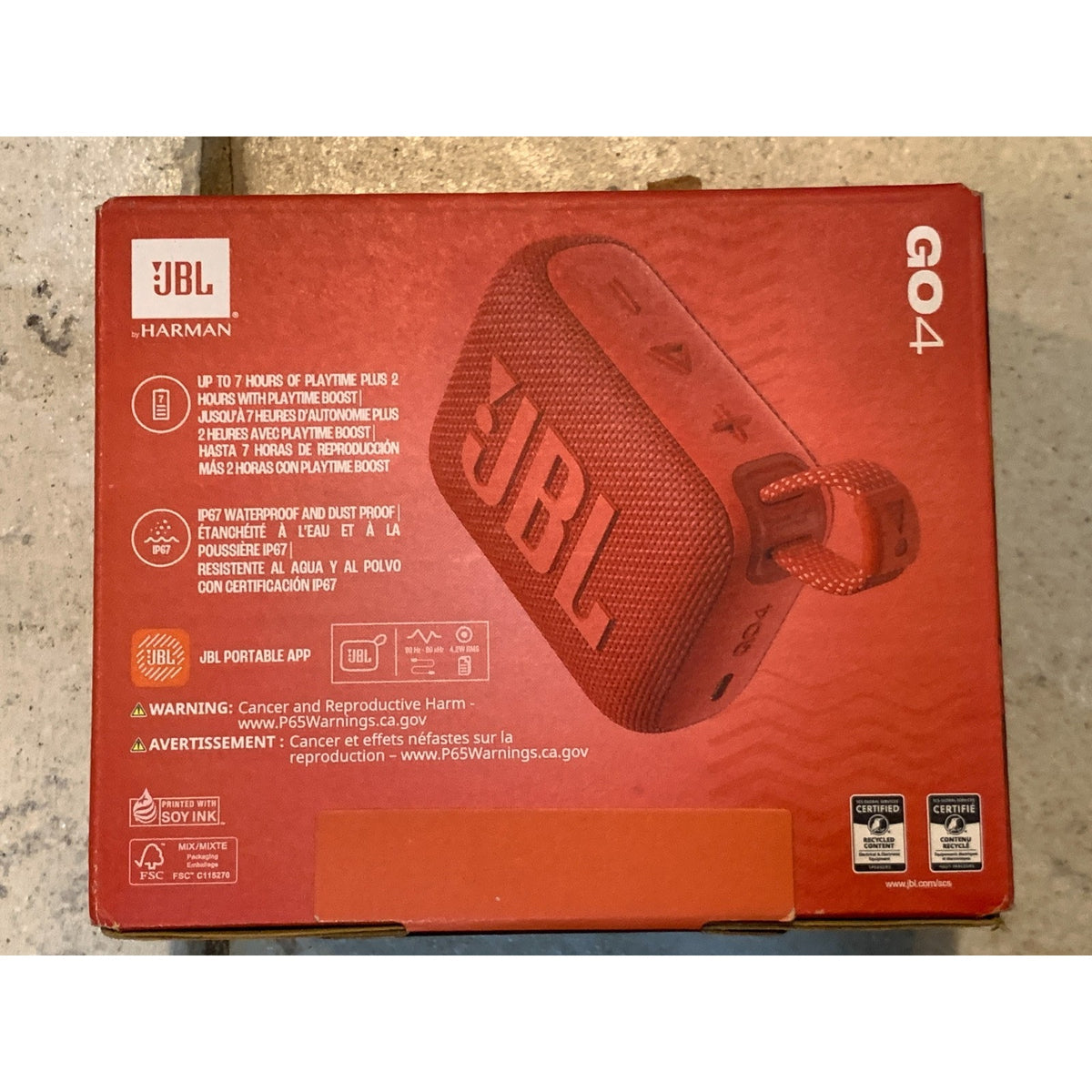 JBL Go 4 Portable Bluetooth Speaker Red