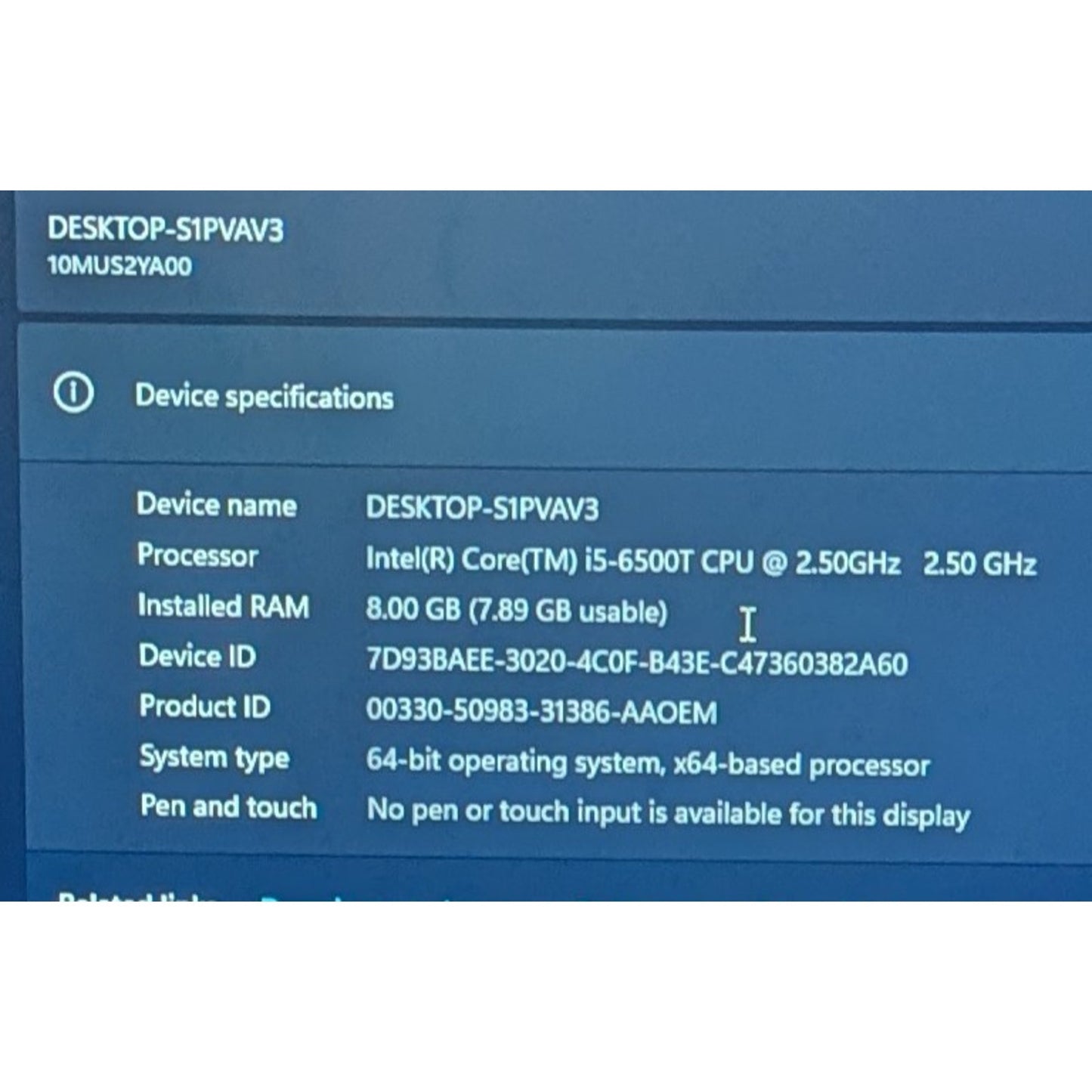 Lenovo ThinkCentre M910q Tiny i5-6500T 8GB 256SSD