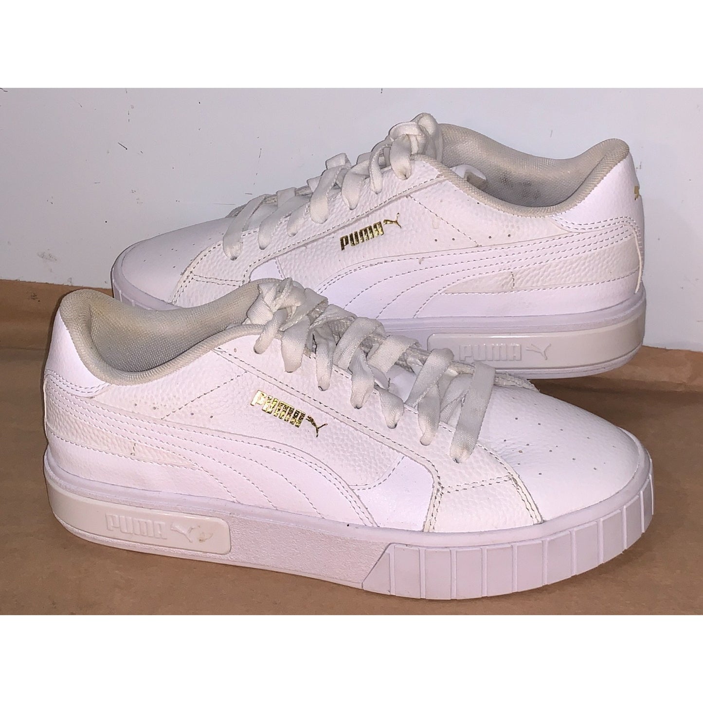 Puma Womens Cali Star 380176-01 White Casual Shoes Sneakers Leather Size 10