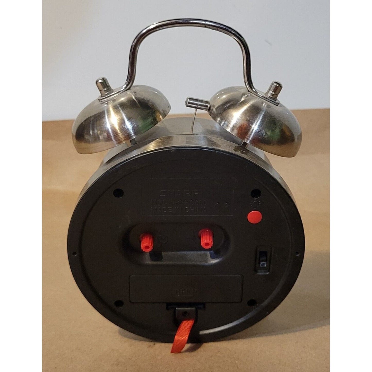 Sharp Twin Bell Alarm Clock Quartz Analog SPC800 Brushed Silver Loud D