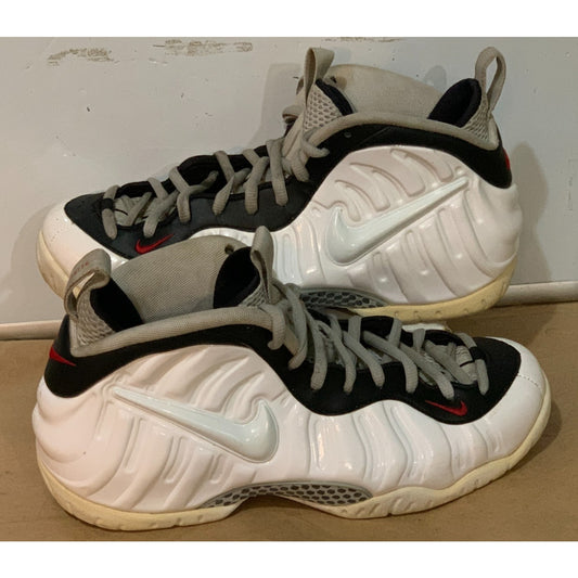 Nike Air Foamposite Pro Chrome White Size 10 Mens White Black 624041-103