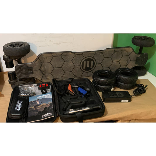 Evolve GTR Carbon All Terrain Electric Skateboard + Extras