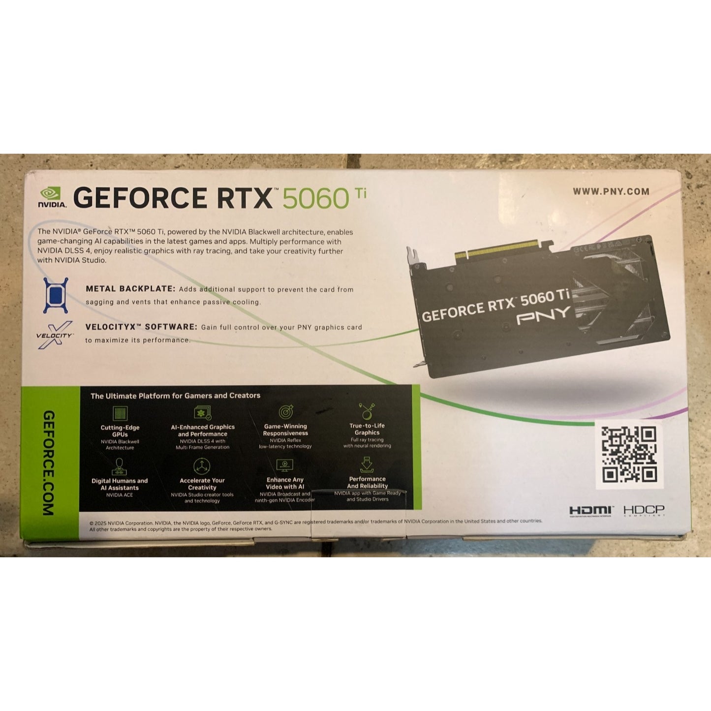 PNY NVIDIA GeForce RTX 5060 Ti OC Dual Fan Graphics Card 8GB GDDR7
