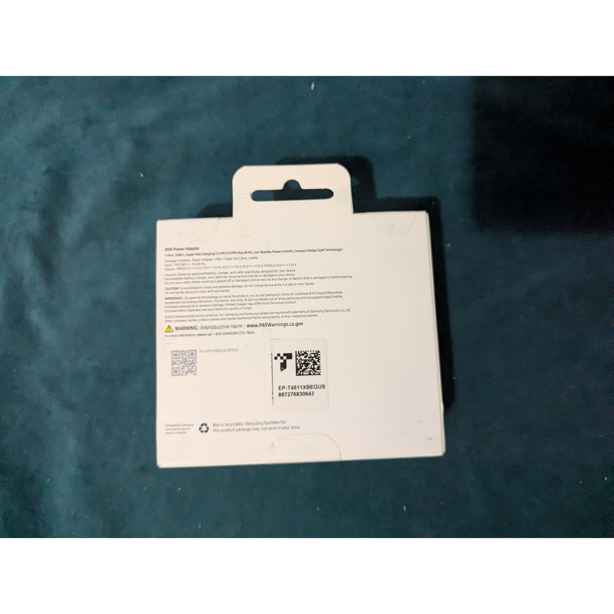 Samsung 45W Power Adapter Black EP-T4511NBEGUS