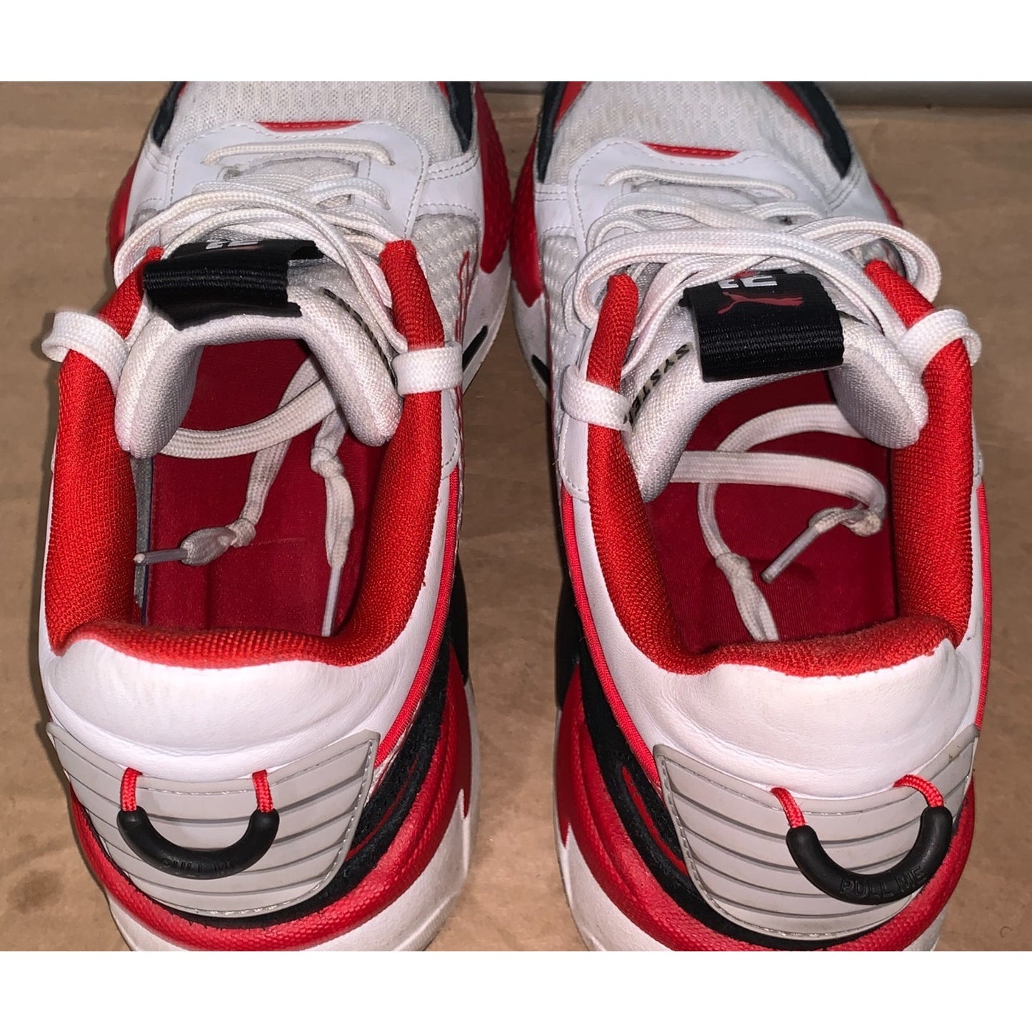 Mens Puma RS-X Cyber White/High Risk Red/Black Running Shoes 374331 01 Size 10