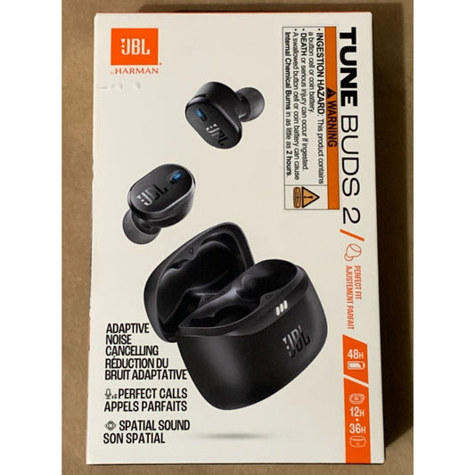 JBL Tune Buds 2 True Wireless Noise Cancelling Earbuds (Black) New FREE Ship