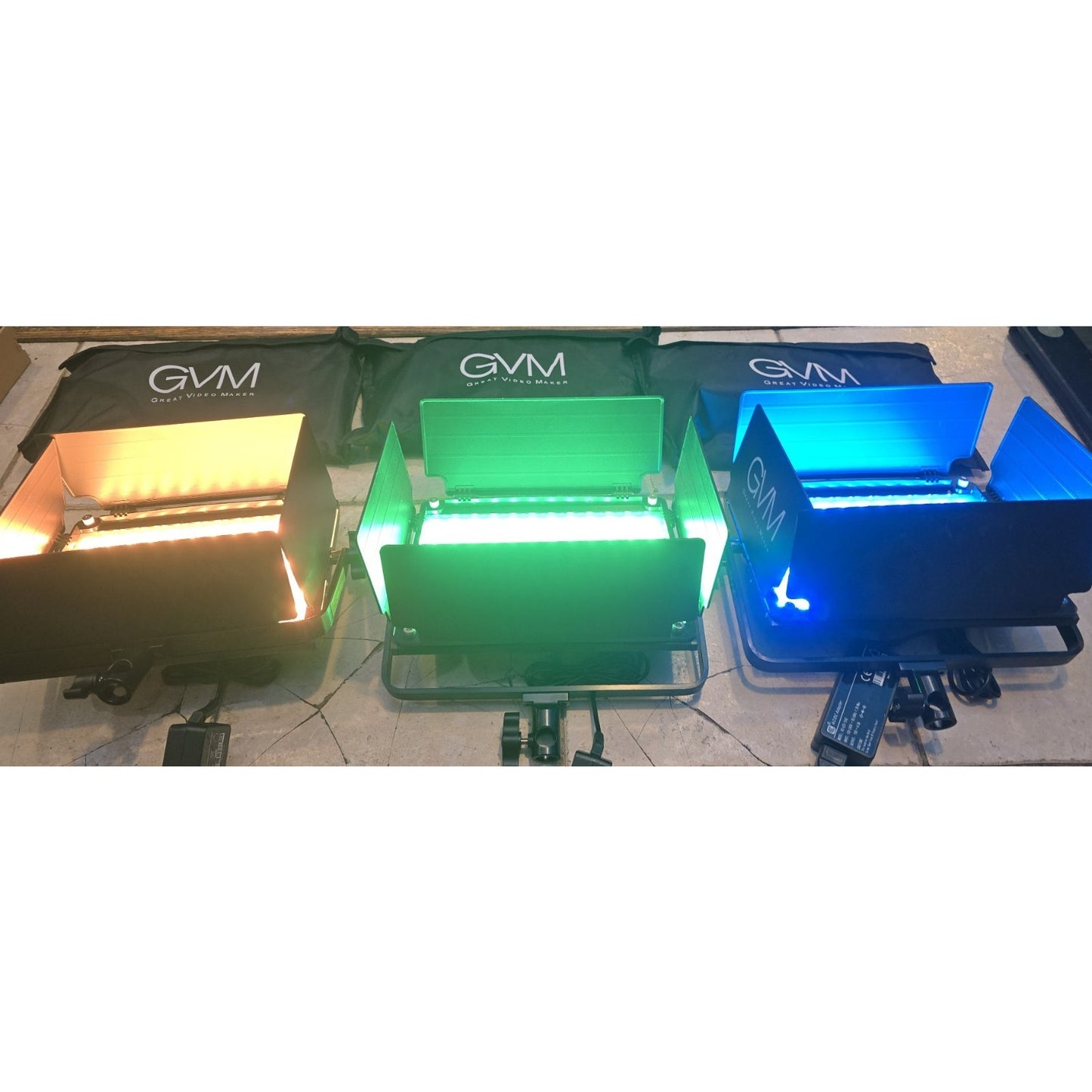 Set of 3 GVM 800D-RGB Studio Light Panels w/ Bag