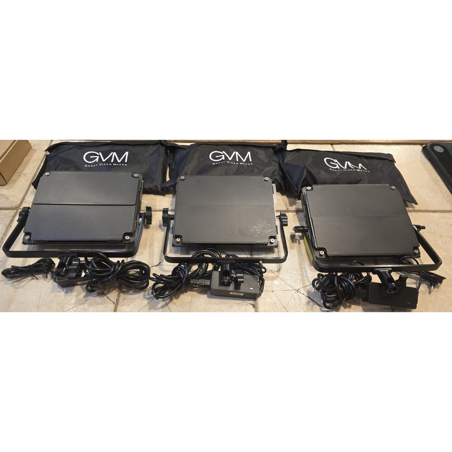 Set of 3 GVM 800D-RGB Studio Light Panels w/ Bag