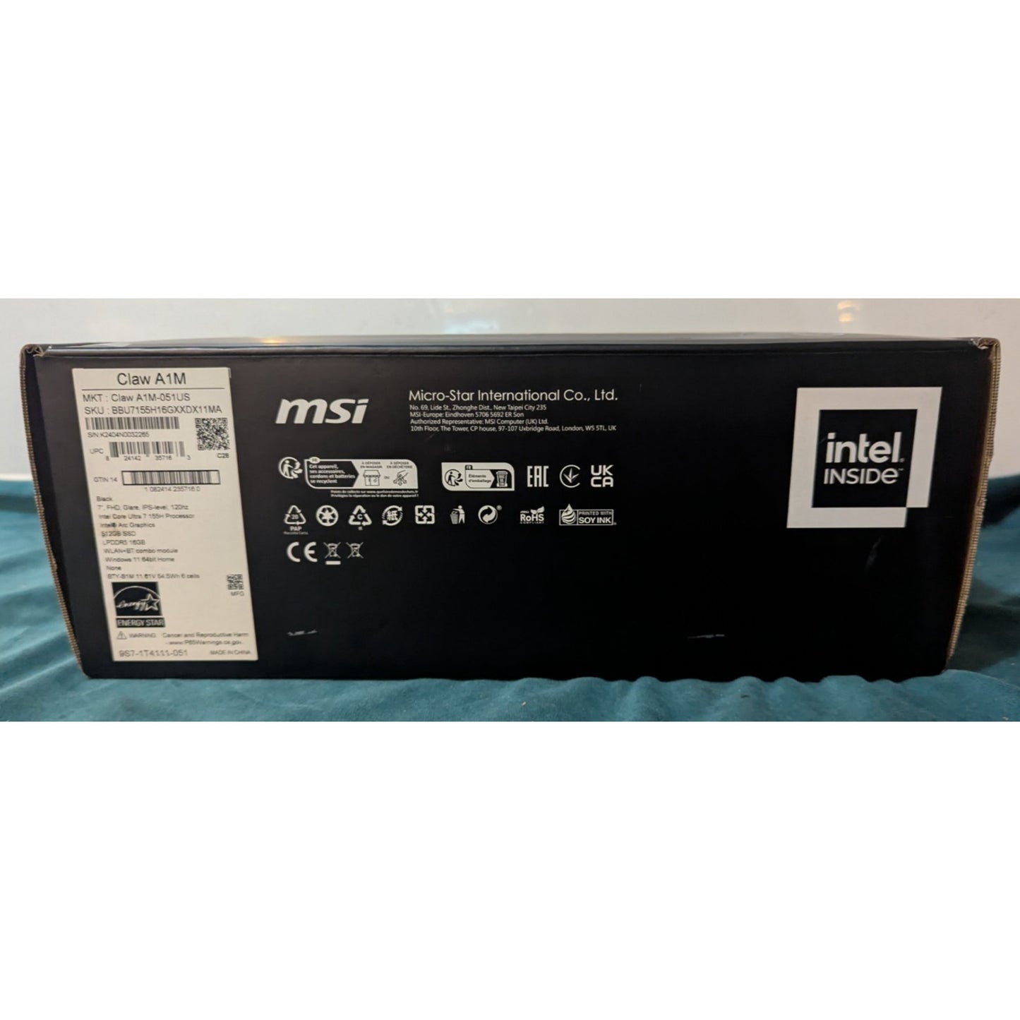 MSI Claw A1M Gaming Handheld Intel Ultra 7 155H
