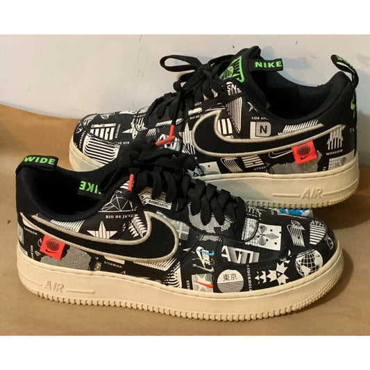 Nike Air Force 1 Worldwide Pack Shoes Mens Size 9 All Over Print
