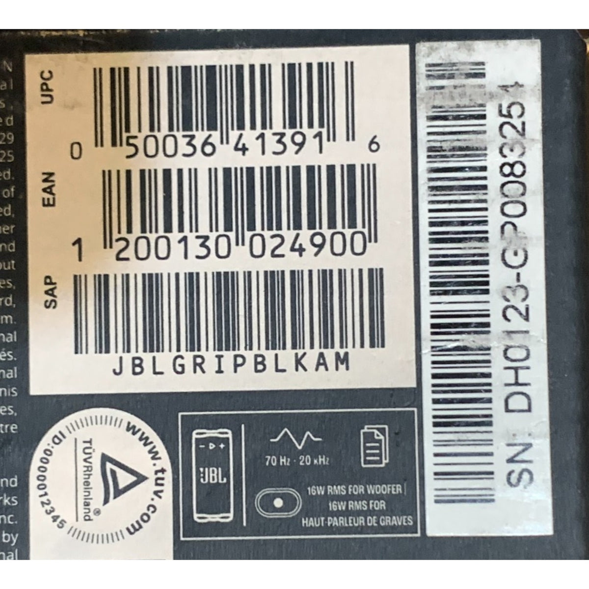 JBL Grip Compact Bluetooth Speaker Black