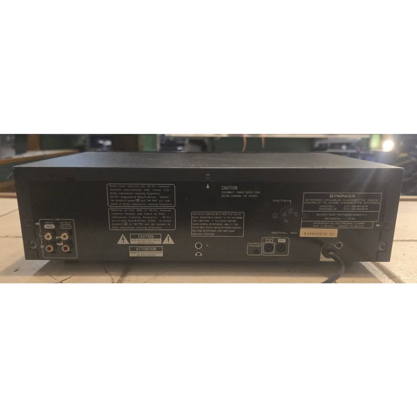 Pioneer Dual Auto Reverse Tape Cassette Deck / CT-W503R /