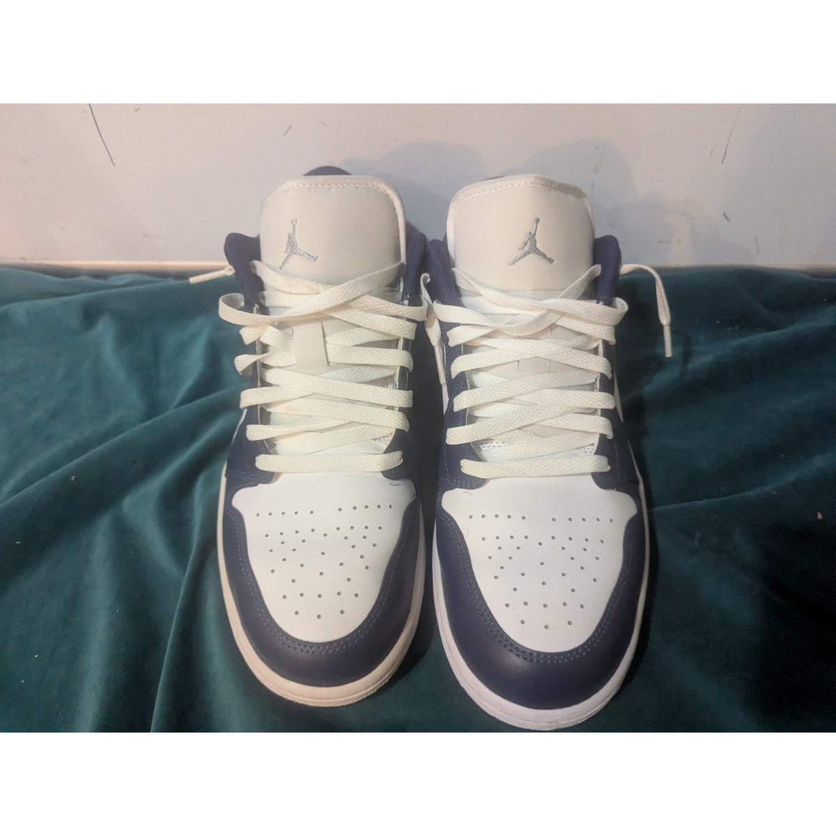 Jordan 1 Low Wolf Grey Midnight Navy 553558-141 13 Mens