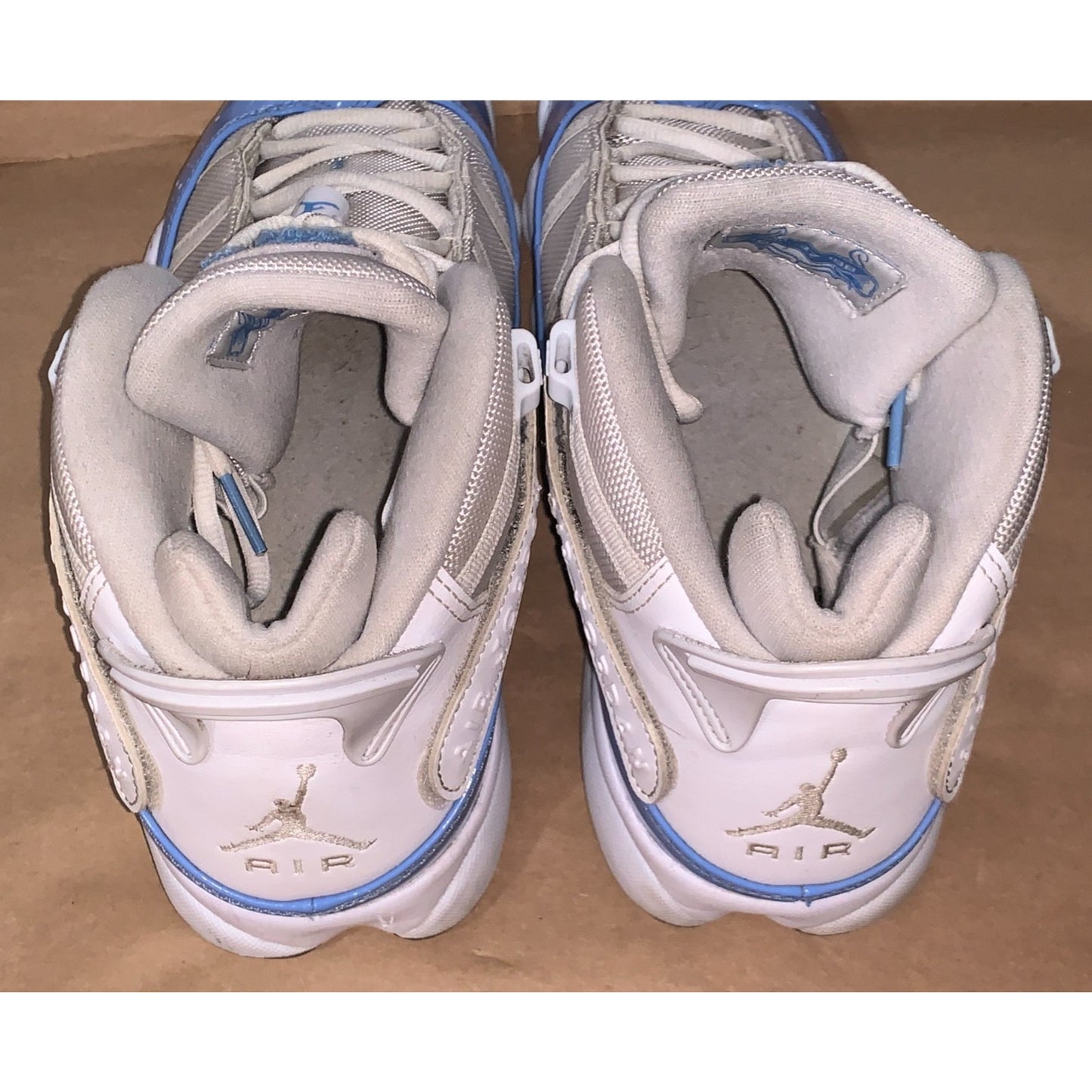 Nike Air Jordan 6 Rings UNC White Ice Blue Sneakers CW7037-100 Men's Size 10.5