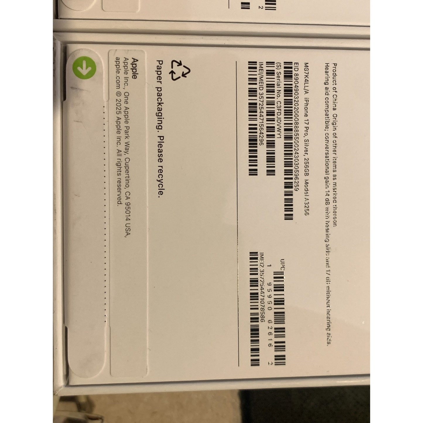 Apple iPhone 17 Pro 256 GB Silver Unlocked